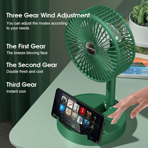 Premium Portable Folding Rechargeable Telescopic Fan