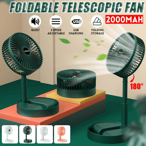 Premium Portable Folding Rechargeable Telescopic Fan